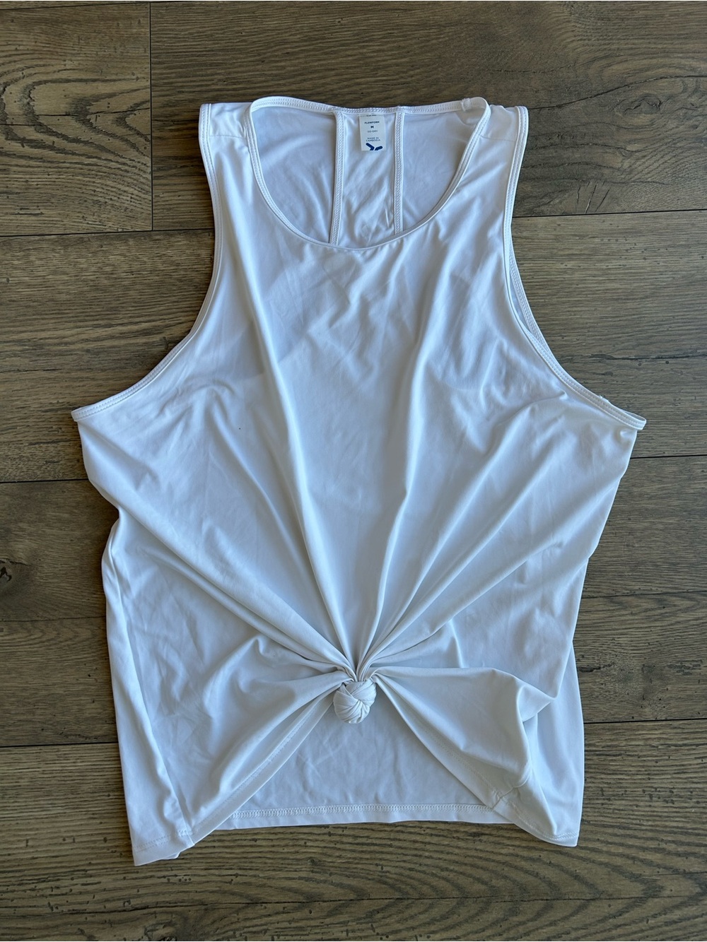 Old Navy Active White Knot-Front Tank Top